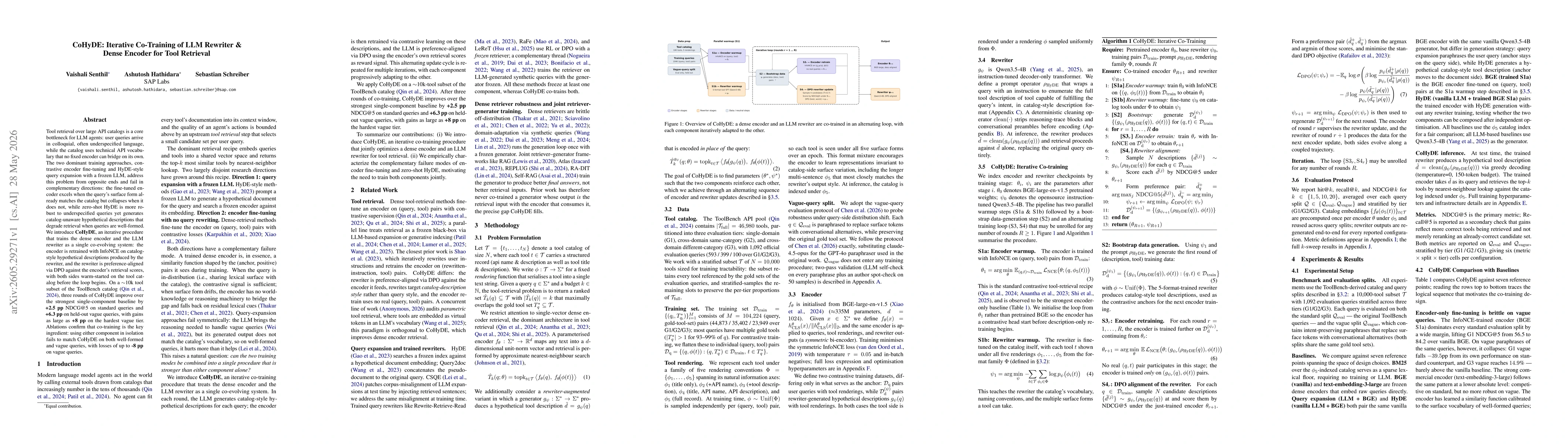 Thumbnail for CoHyDE: Iterative Co-Training of LLM Rewriter & Dense Encoder for Tool Retrieval