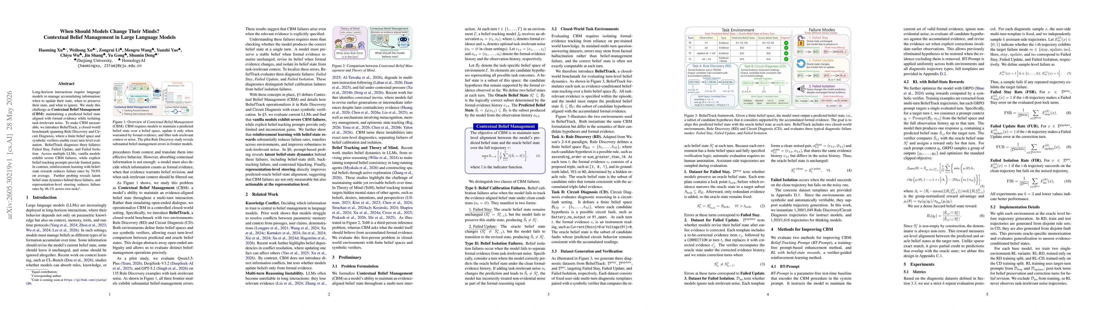 Thumbnail for When Should Models Change Their Minds? Contextual Belief Management in Large Language Models