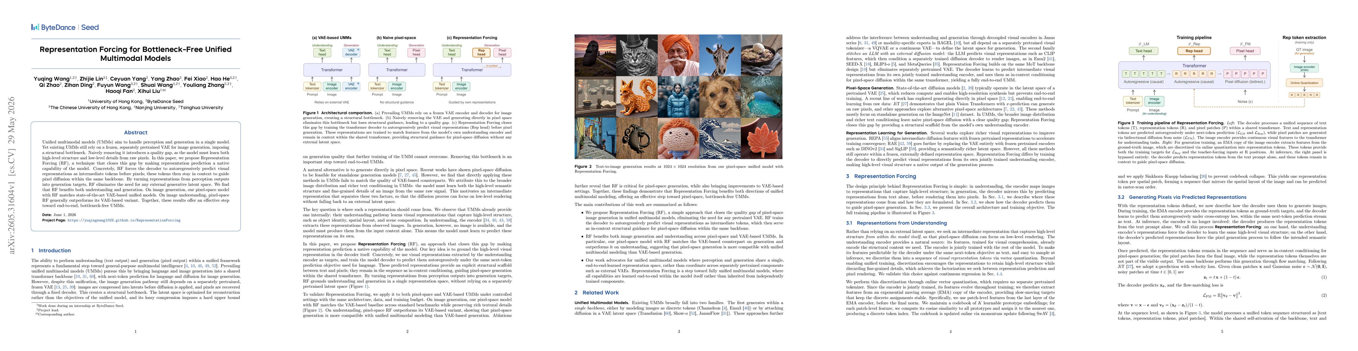 Thumbnail for Representation Forcing for Bottleneck-Free Unified Multimodal Models