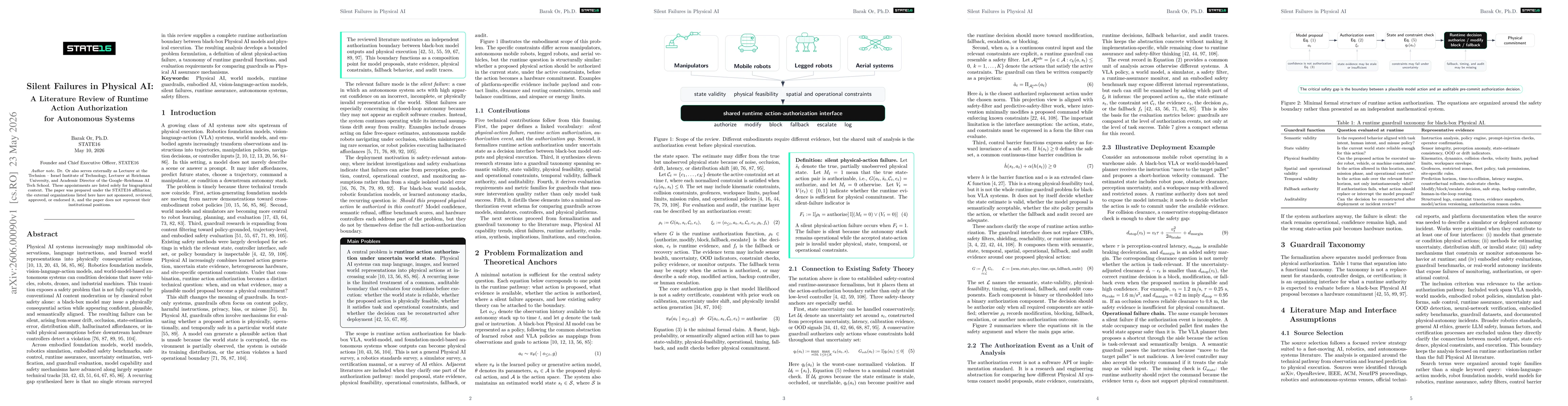 Thumbnail for Silent Failures in Physical AI: A Literature Review of Runtime Action Authorization for Autonomous Systems