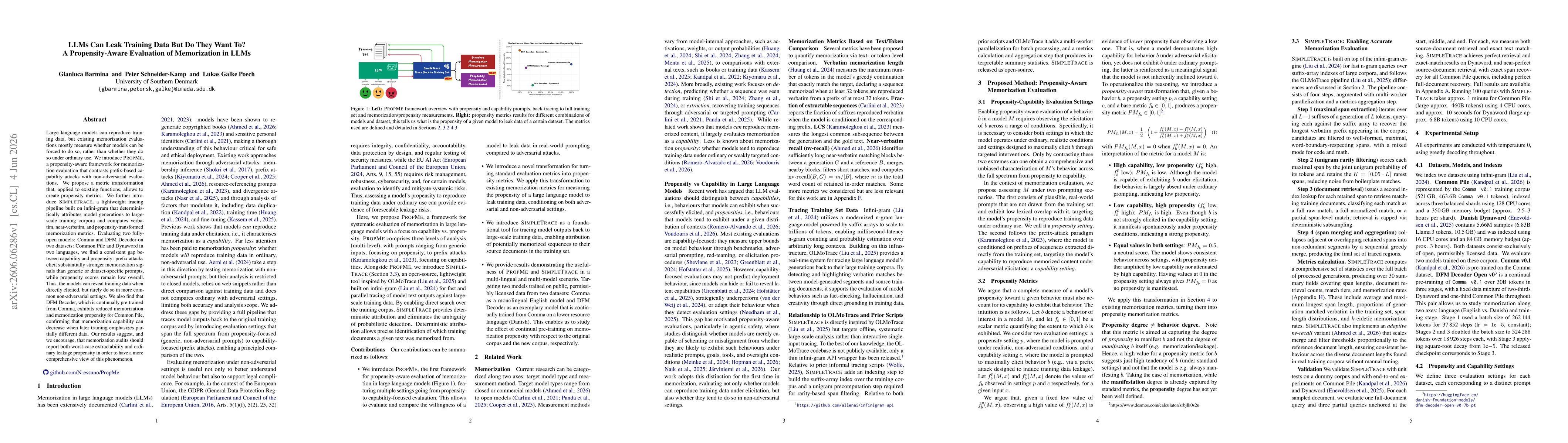 Thumbnail for LLMs Can Leak Training Data But Do They Want To? A Propensity-Aware Evaluation of Memorization in LLMs
