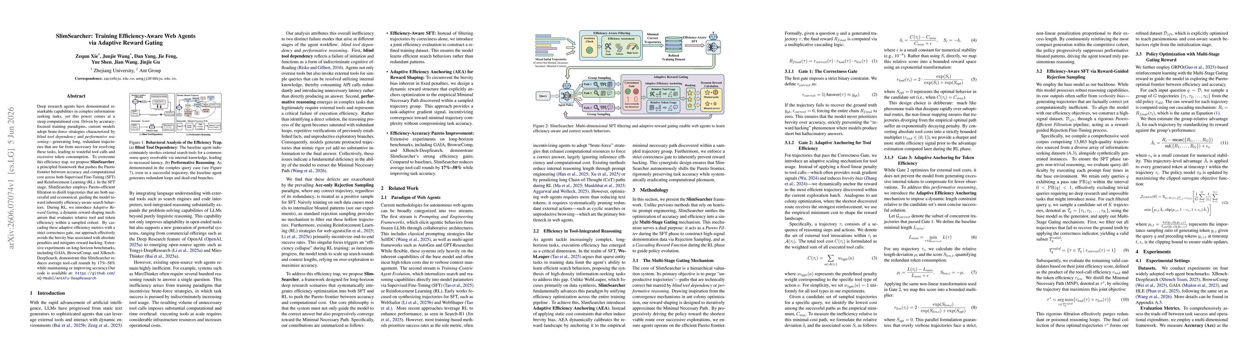 Thumbnail for SlimSearcher: Training Efficiency-Aware Web Agents via Adaptive Reward Gating