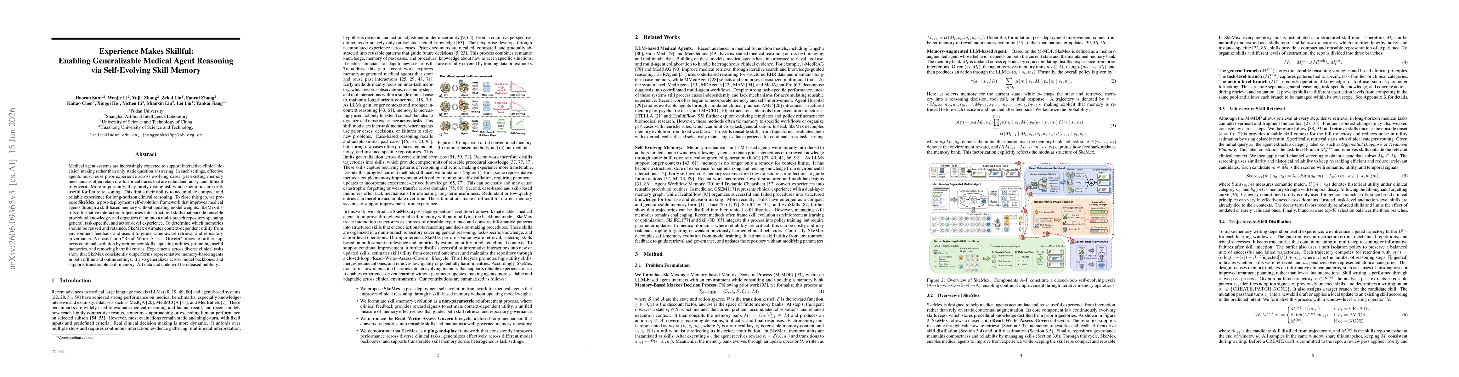 Thumbnail for Experience Makes Skillful: Enabling Generalizable Medical Agent Reasoning via Self-Evolving Skill Memory