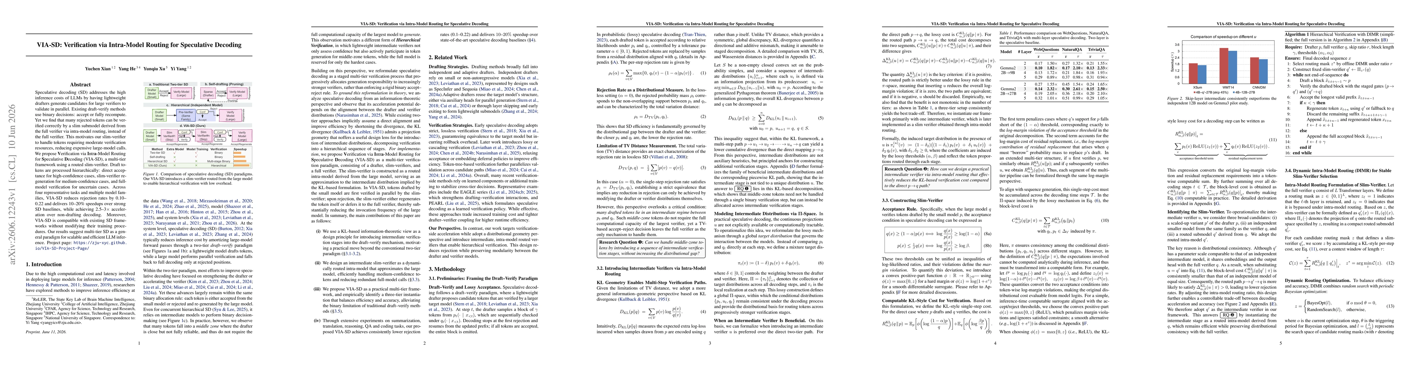 Thumbnail for VIA-SD: Verification via Intra-Model Routing for Speculative Decoding