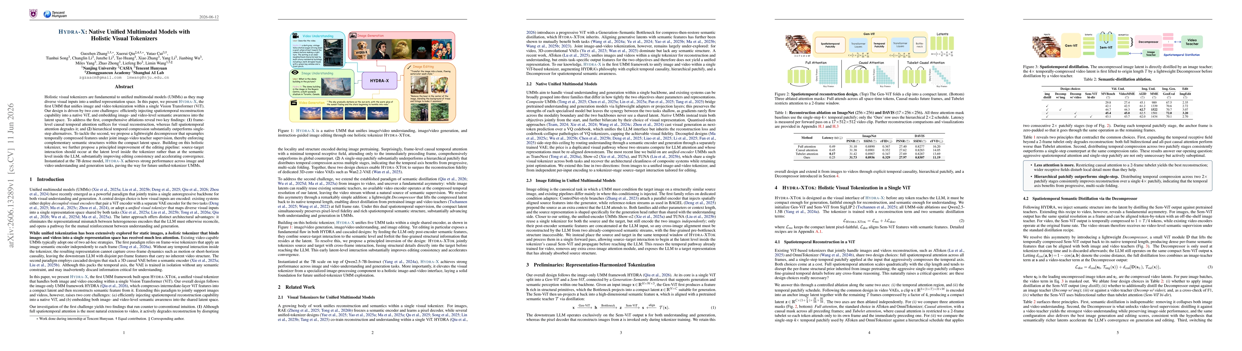 Thumbnail for HYDRA-X: Native Unified Multimodal Models with Holistic Visual Tokenizers