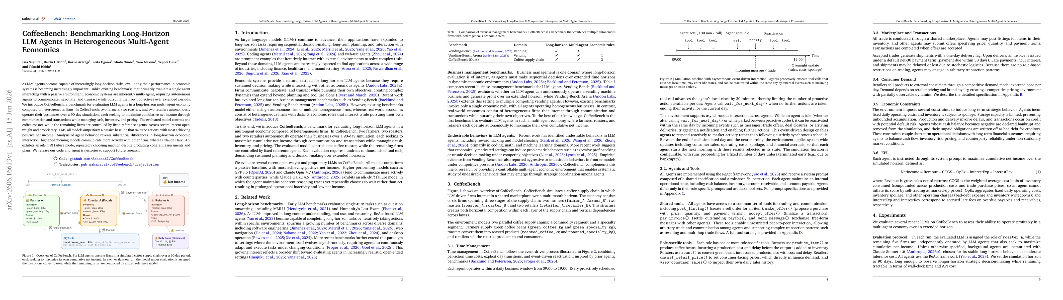 Thumbnail for CoffeeBench: Benchmarking Long-Horizon LLM Agents in Heterogeneous Multi-Agent Economies