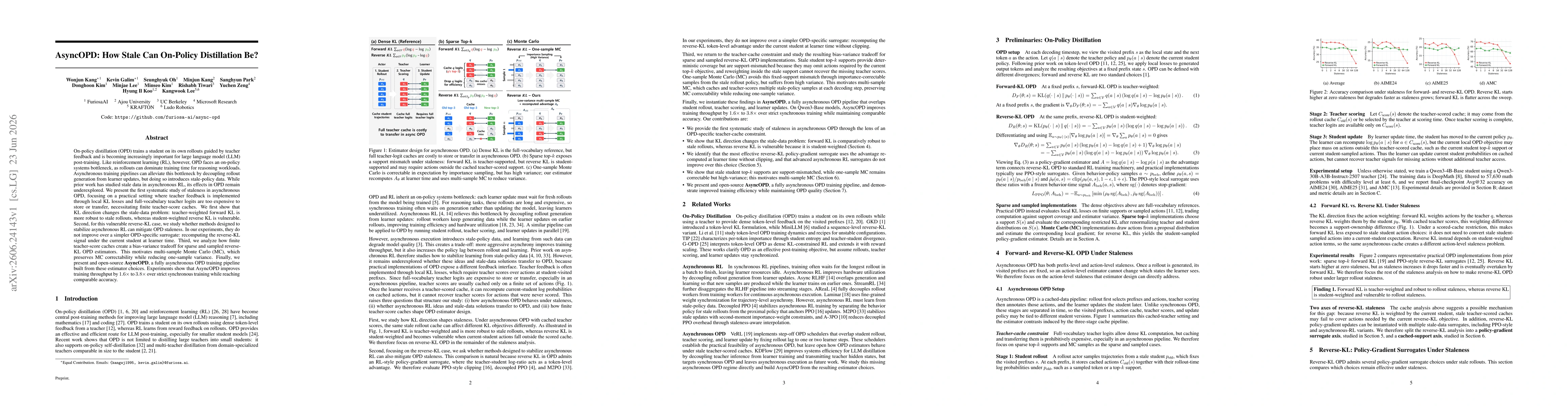 Thumbnail for AsyncOPD: How Stale Can On-Policy Distillation Be?