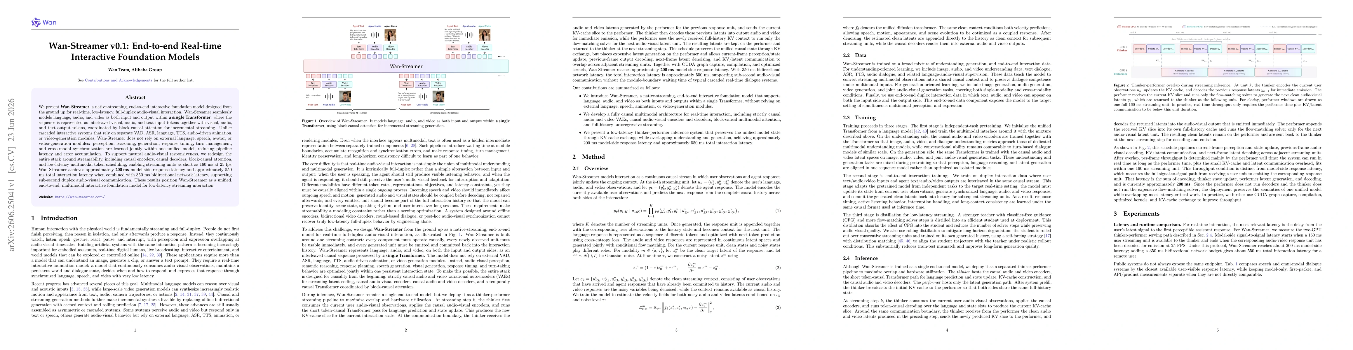 Thumbnail for Wan-Streamer v0.1: End-to-end Real-time Interactive Foundation Models