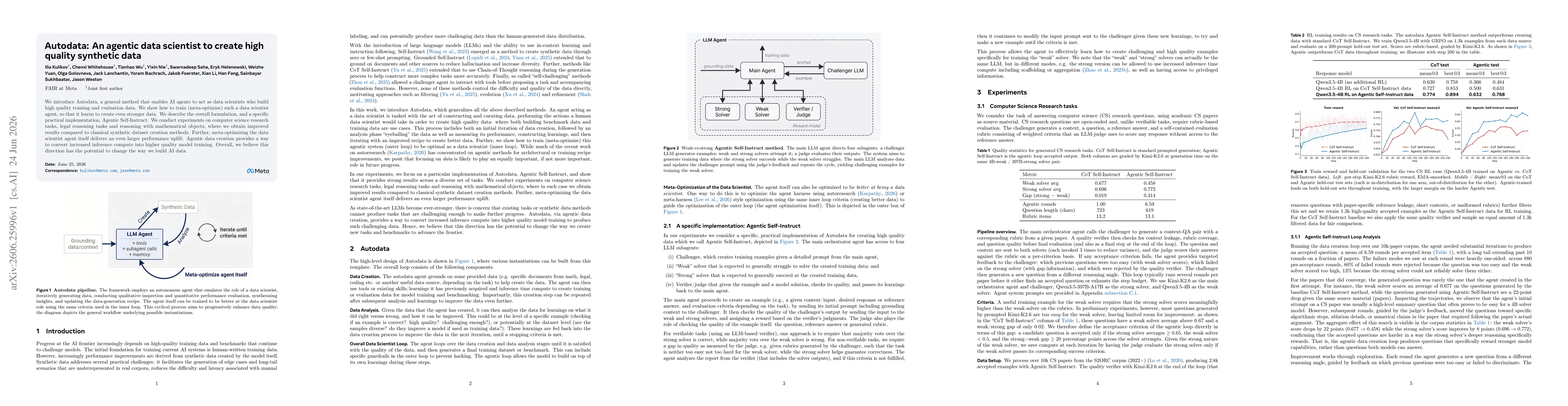 Thumbnail for Autodata: An agentic data scientist to create high quality synthetic data
