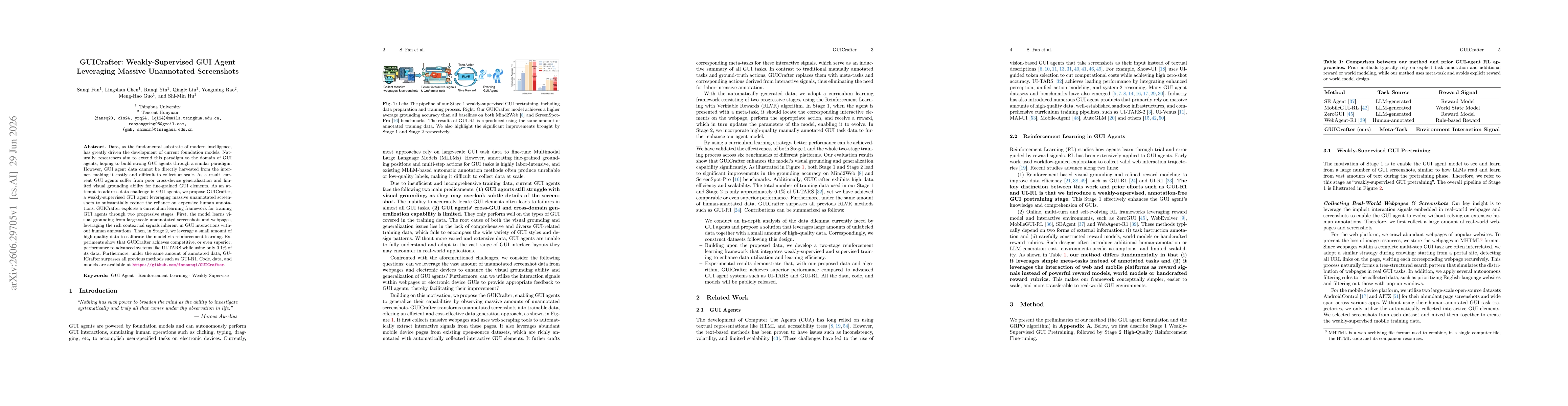 Thumbnail for GUICrafter: Weakly-Supervised GUI Agent Leveraging Massive Unannotated Screenshots