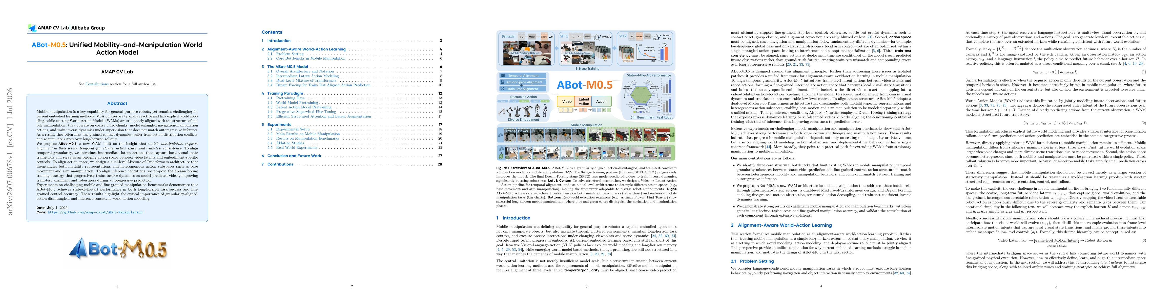Thumbnail for ABot-M0.5: Unified Mobility-and-Manipulation World Action Model
