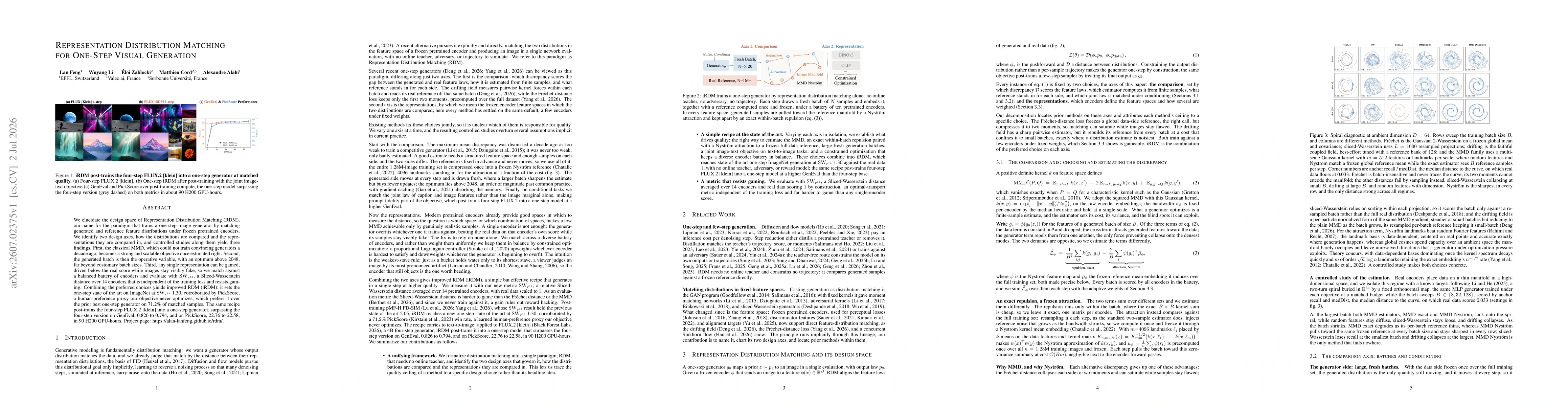 Thumbnail for Representation Distribution Matching for One-Step Visual Generation