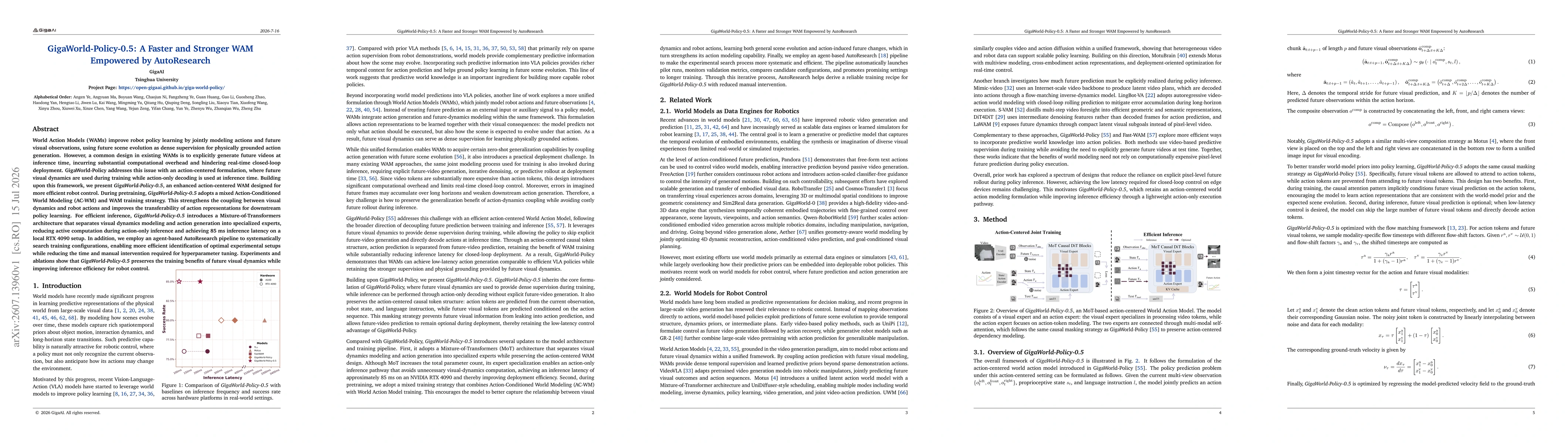 Thumbnail for GigaWorld-Policy-0.5: A Faster and Stronger WAM Empowered by AutoResearch