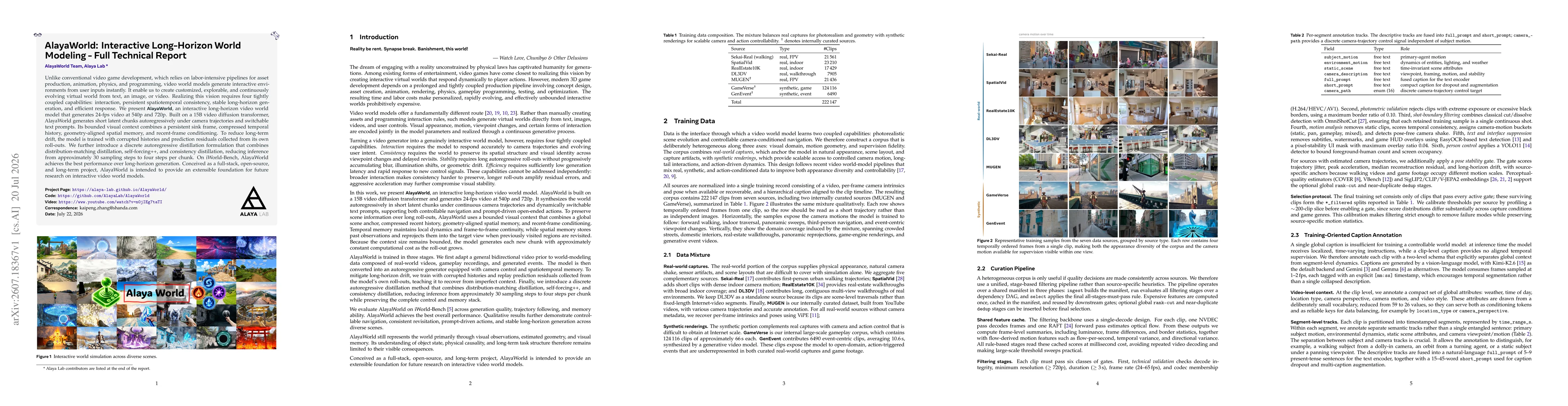 Thumbnail for AlayaWorld: Interactive Long-Horizon World Modeling -- Full Technical Report