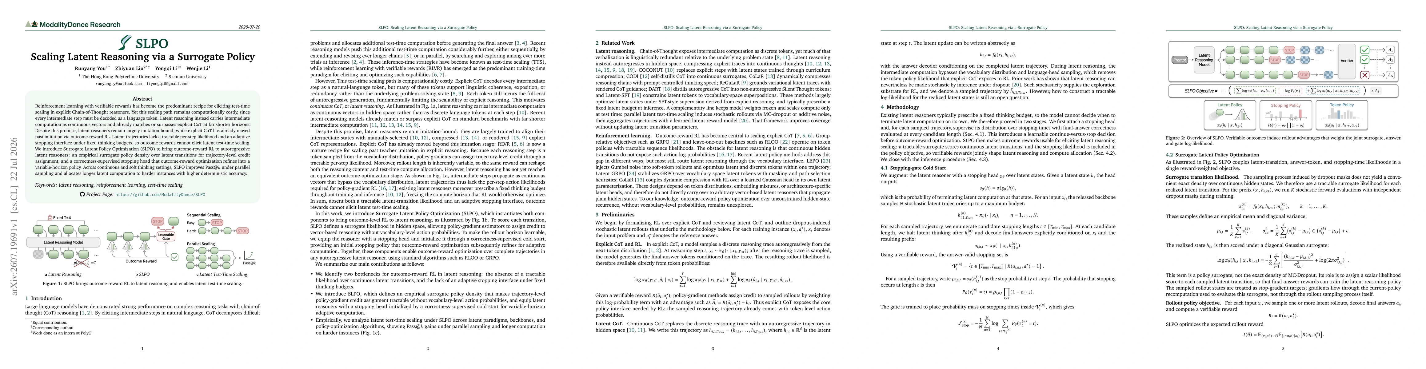 Thumbnail for SLPO: Scaling Latent Reasoning via a Surrogate Policy
