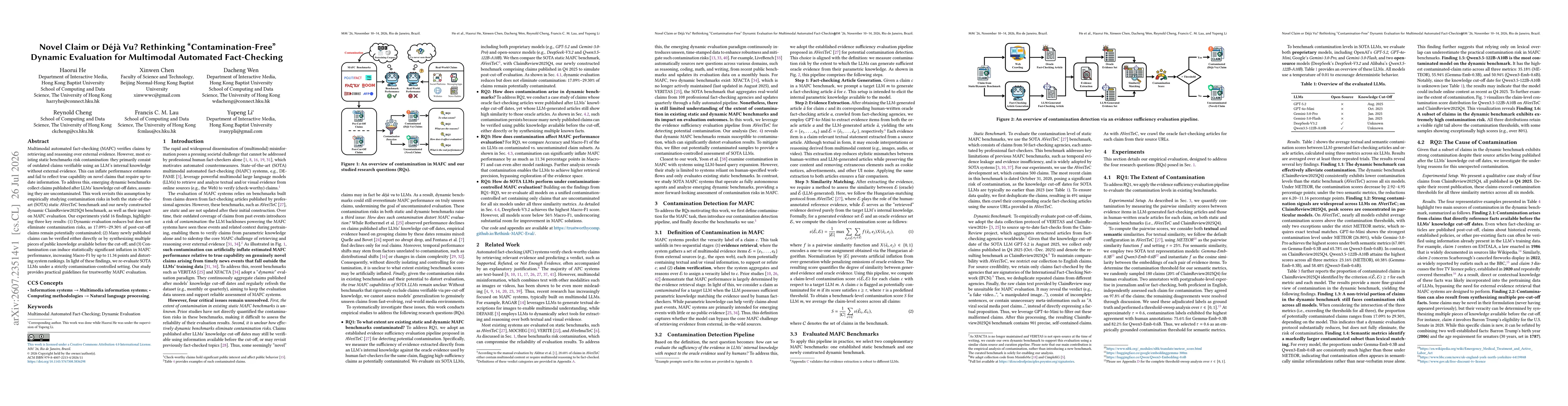 Thumbnail for Novel Claim or Déjà Vu? Rethinking "Contamination-Free'' Dynamic Evaluation for Multimodal Automated Fact-Checking