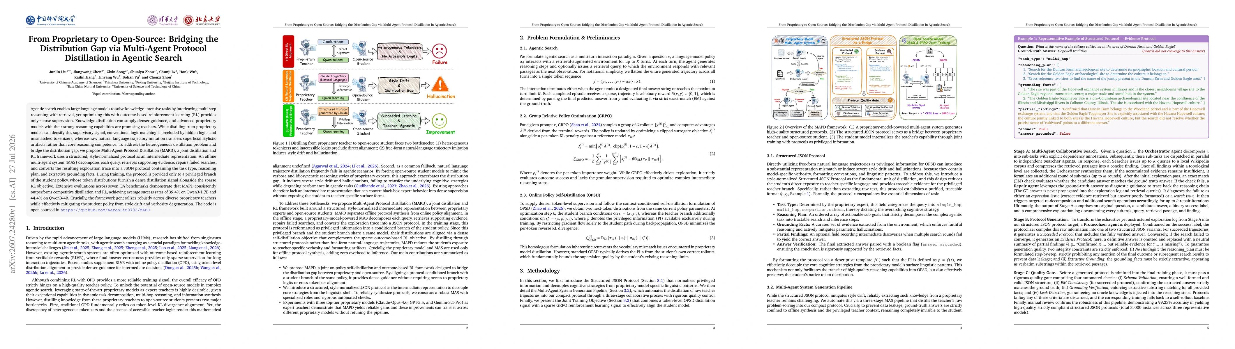 Thumbnail for From Proprietary to Open-Source: Bridging the Distribution Gap via Multi-Agent Protocol Distillation in Agentic Search