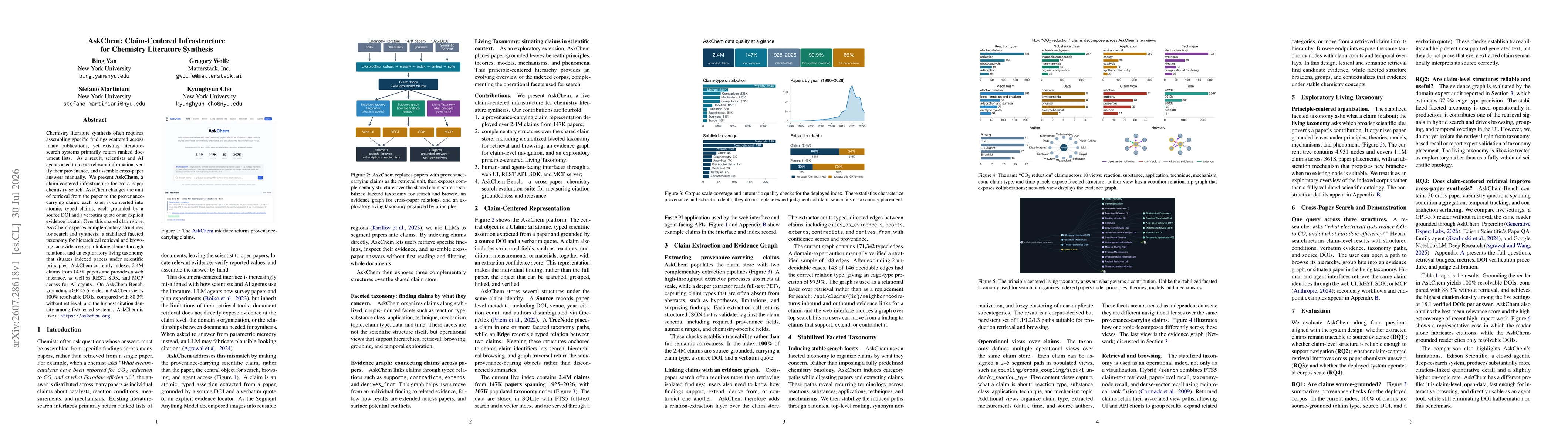 Thumbnail for AskChem: Claim-Centered Infrastructure for Chemistry Literature Synthesis