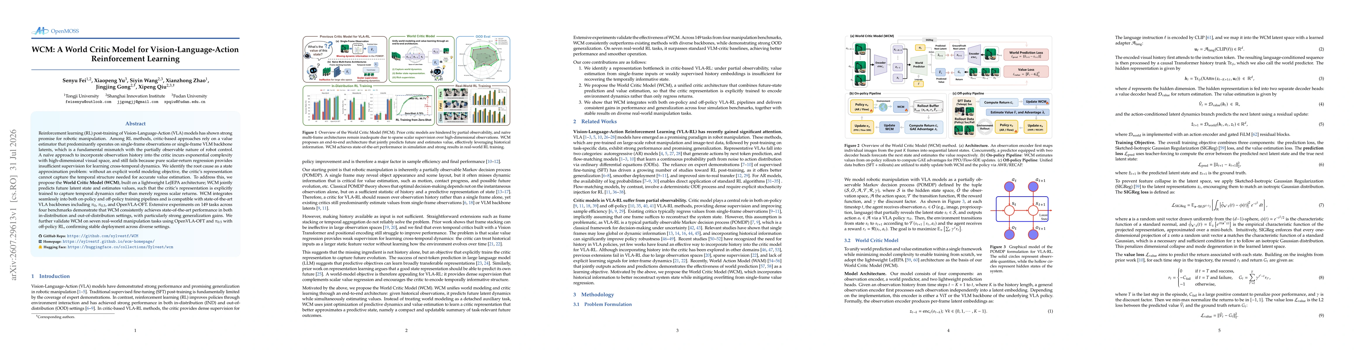Thumbnail for WCM: A World Critic Model for Vision-Language-Action Reinforcement Learning
