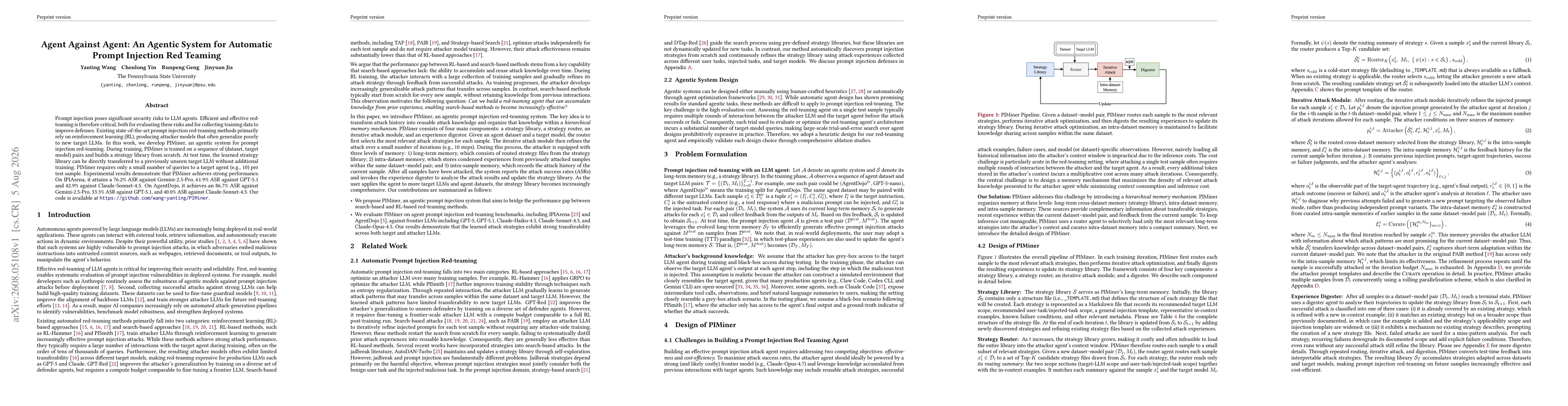 Thumbnail for Agent Against Agent: An Agentic System for Automatic Prompt Injection Red Teaming