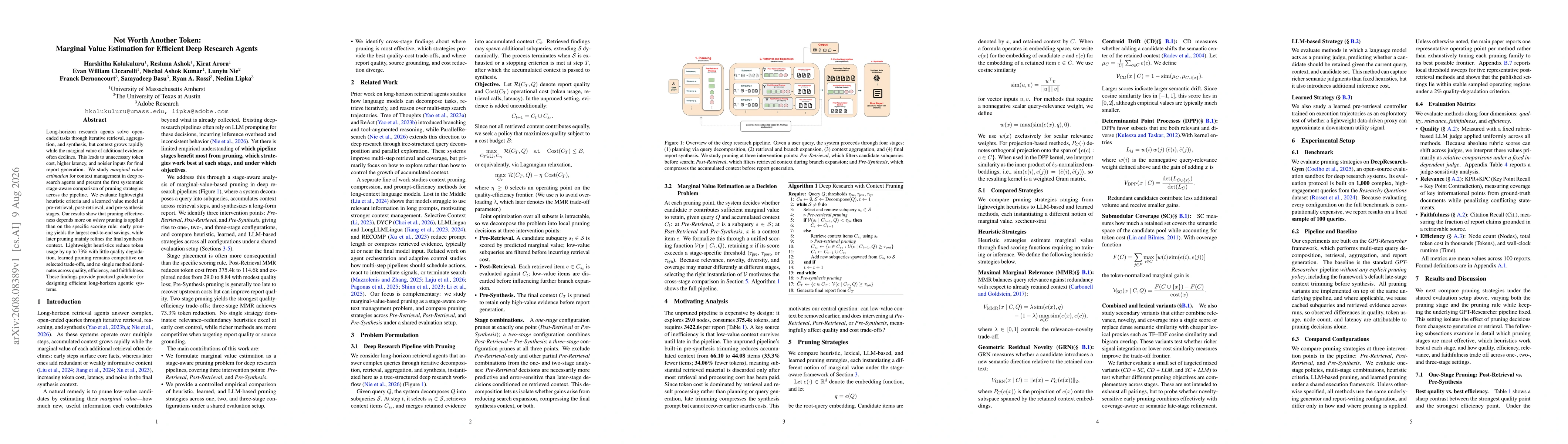 Thumbnail for Not Worth Another Token: Marginal Value Estimation for Efficient Deep Research Agents