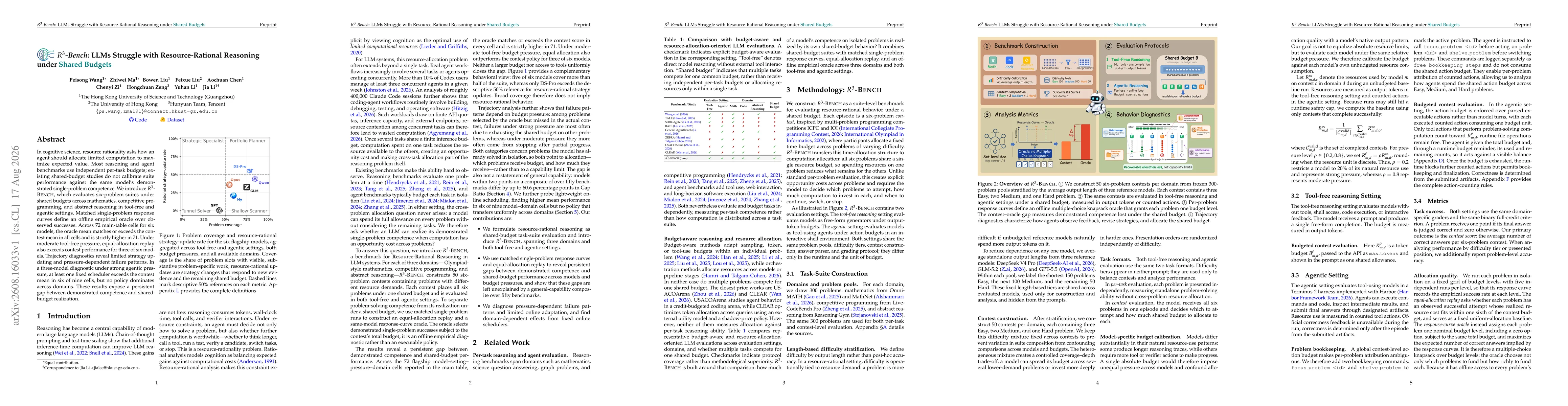 Thumbnail for R^3-Bench: LLMs Struggle with Resource-Rational Reasoning under Shared Budgets