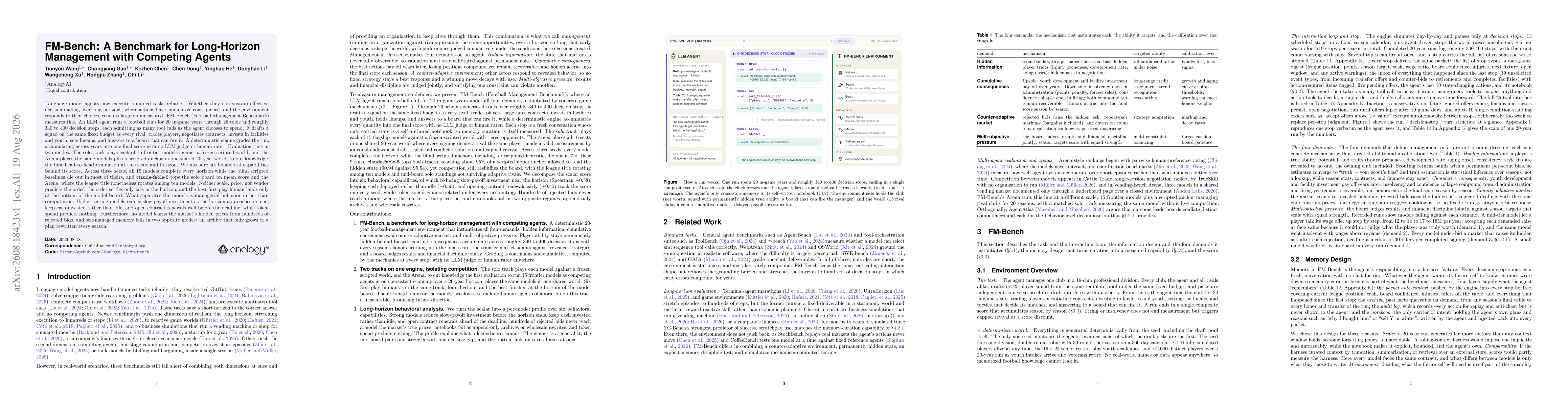 Thumbnail for FM-Bench: A Benchmark for Long-Horizon Management with Competing Agents