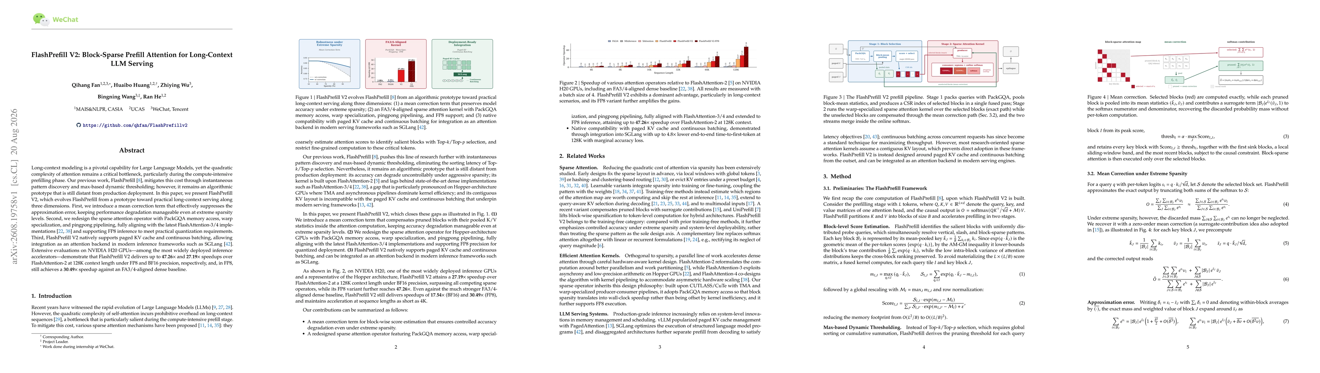 Thumbnail for FlashPrefill V2: Block-Sparse Prefill Attention for Long-Context LLM Serving