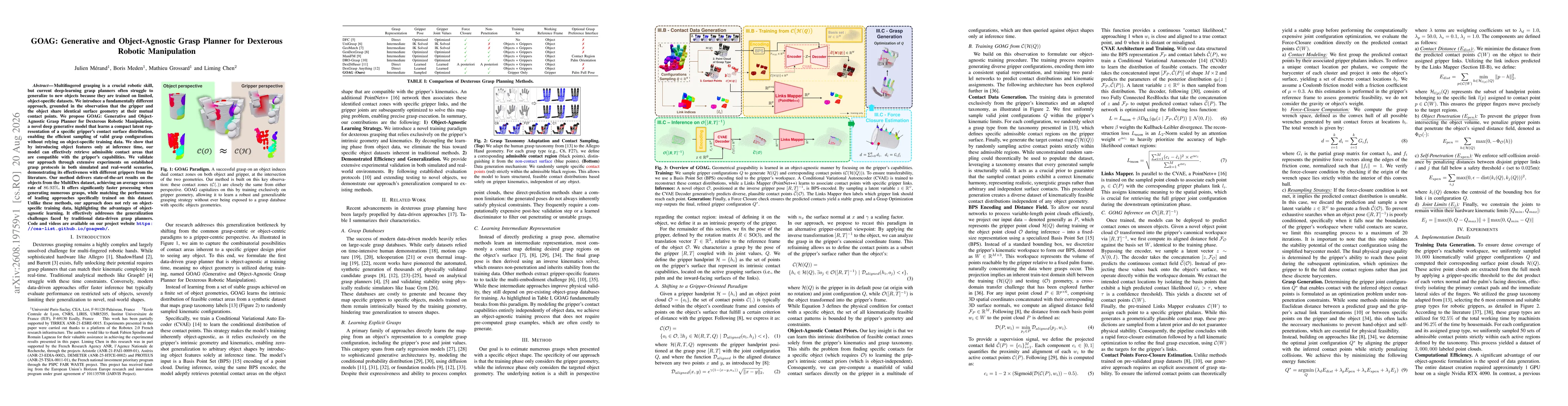 Thumbnail for GOAG: Generative and Object-Agnostic Grasp Planner for Dexterous Robotic Manipulation