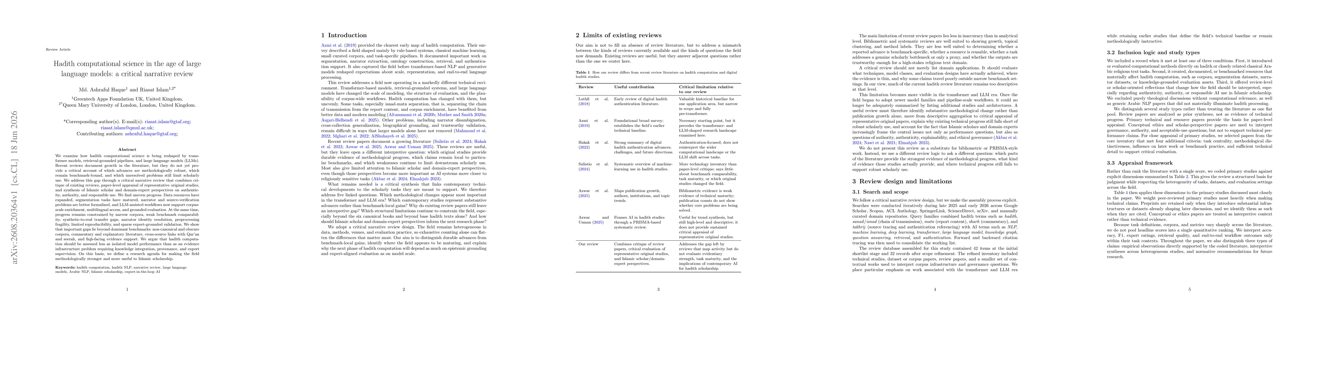 Thumbnail for Hadith computational science in the age of large language models: a critical narrative review