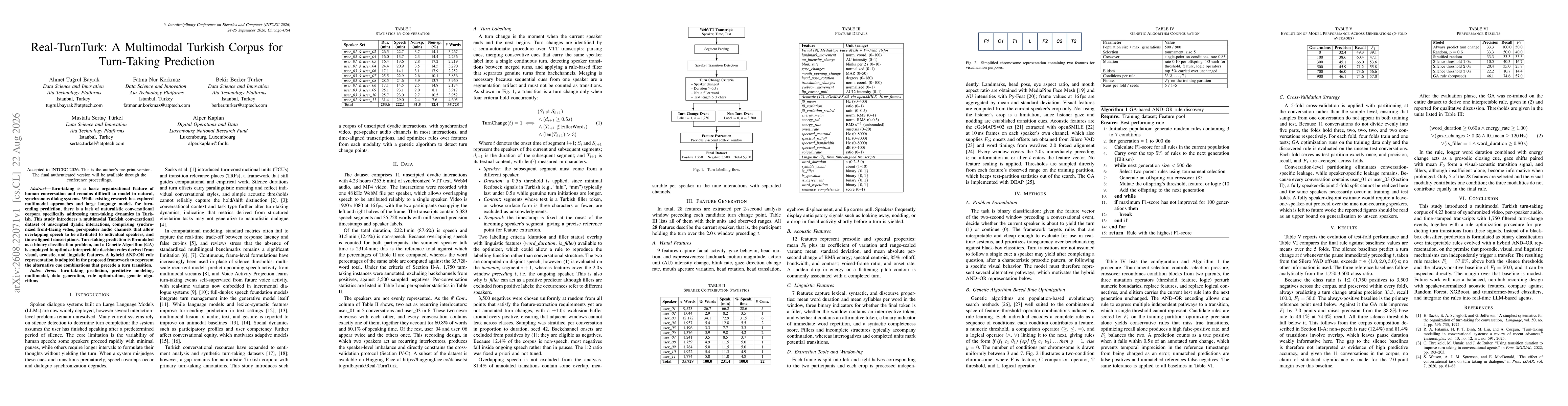 Thumbnail for Real-TurnTurk: A Multimodal Turkish Corpus for Turn-Taking Prediction