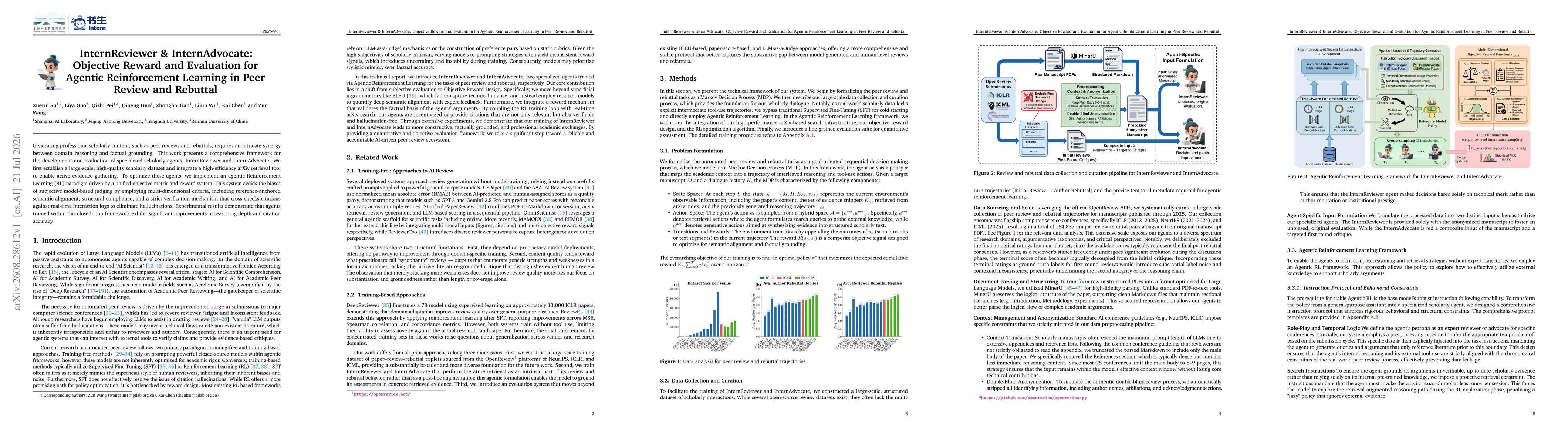 Thumbnail for InternReviewer & InternAdvocate: Objective Reward and Evaluation for Agentic Reinforcement Learning in Peer Review and Rebuttal