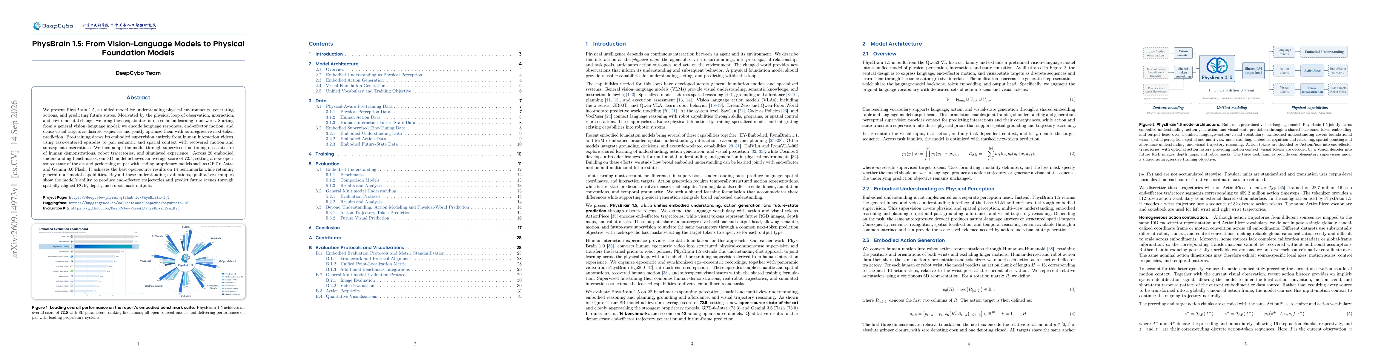 Thumbnail for PhysBrain 1.5: From Vision-Language Models to Physical Foundation Models
