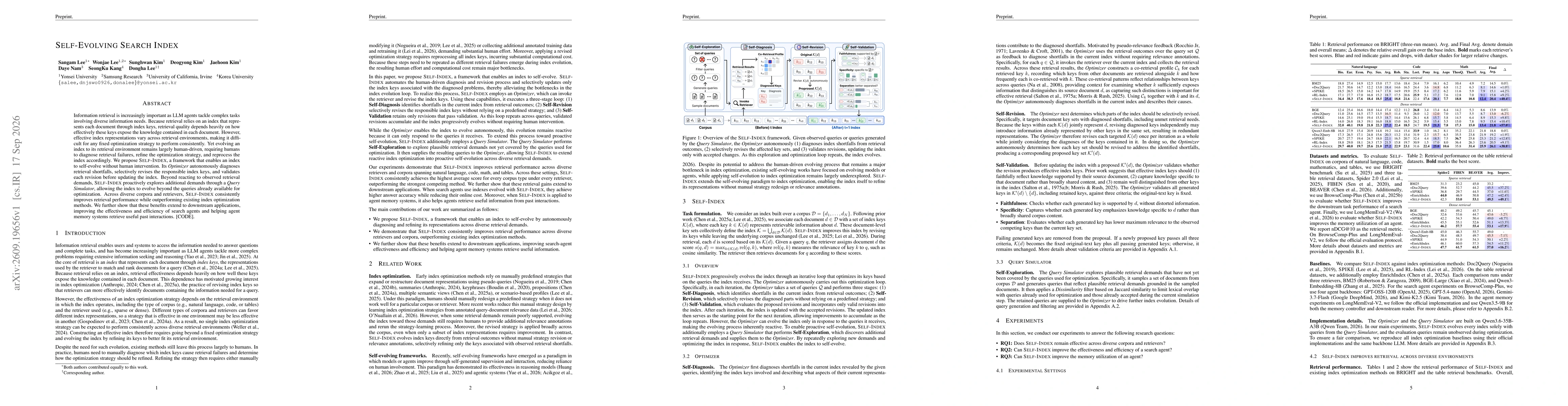 Thumbnail for Self-Evolving Search Index