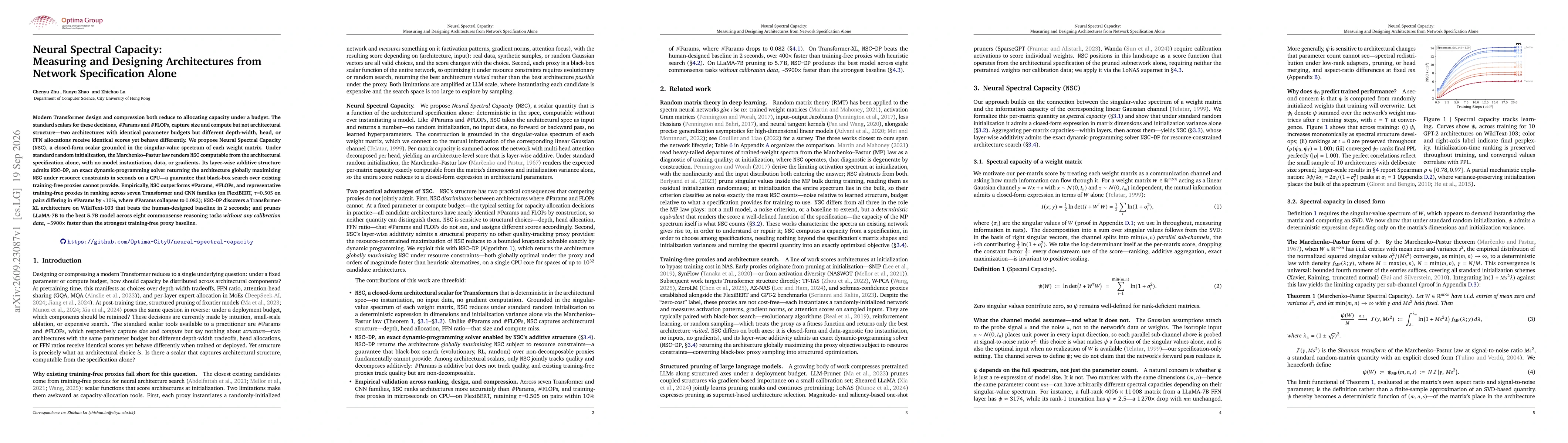 Thumbnail for Neural Spectral Capacity: Measuring and Designing Architectures from Network Specification Alone