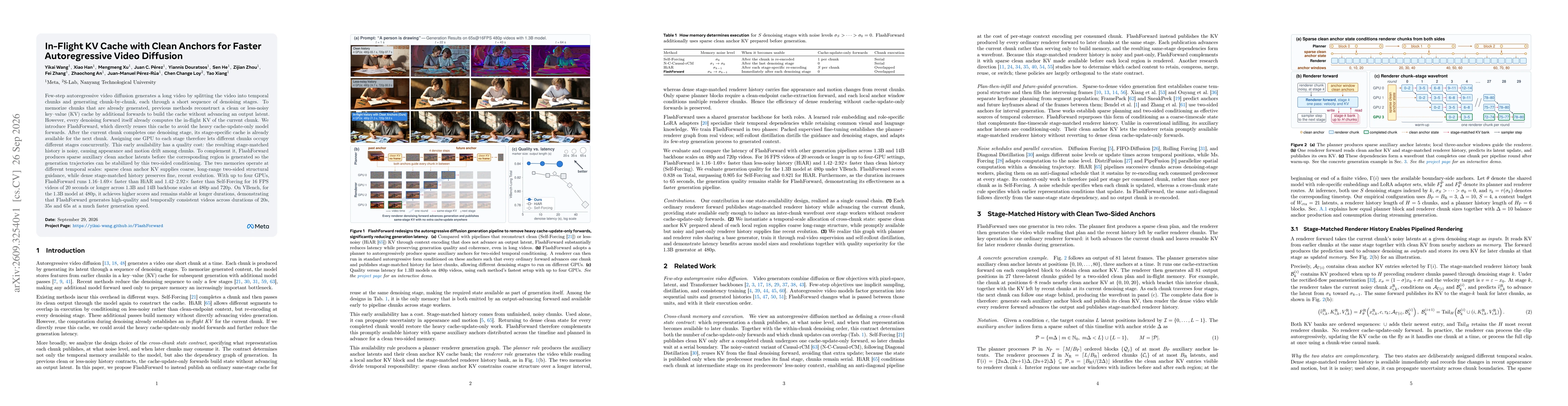 Thumbnail for In-Flight KV Cache with Clean Anchors for Faster Autoregressive Video Diffusion