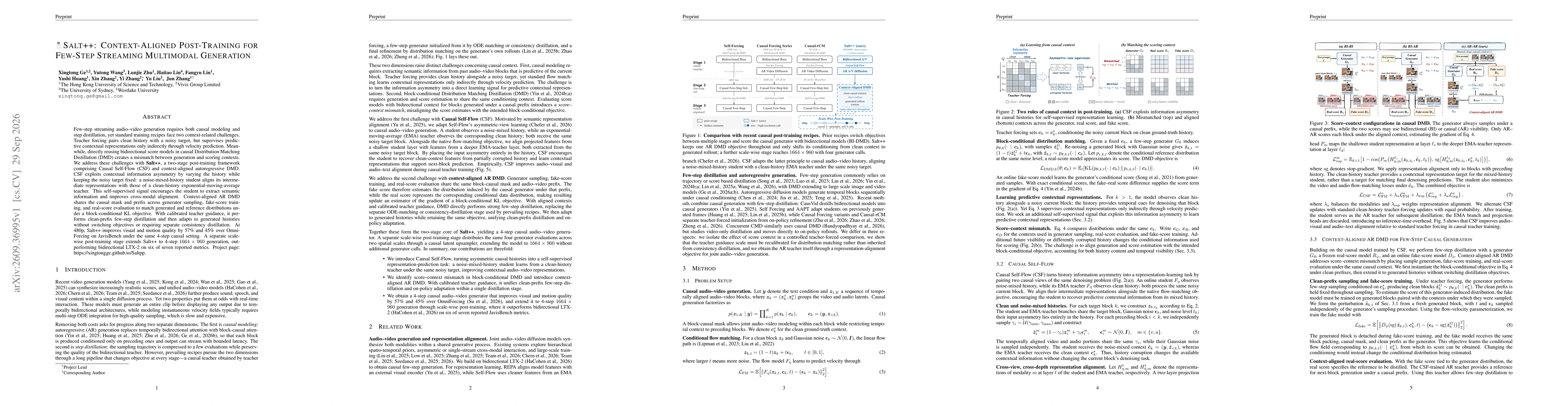 Thumbnail for Salt++: Context-Aligned Post-Training for Few-Step Streaming Multimodal Generation