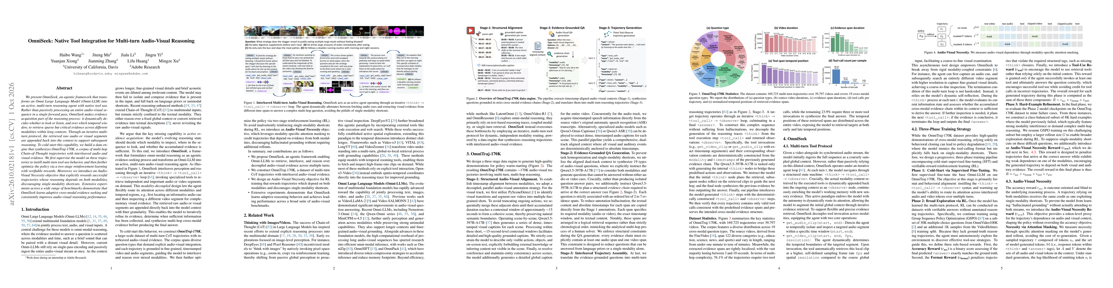 Thumbnail for OmniSeek: Native Tool Integration for Multi-turn Audio-Visual Reasoning