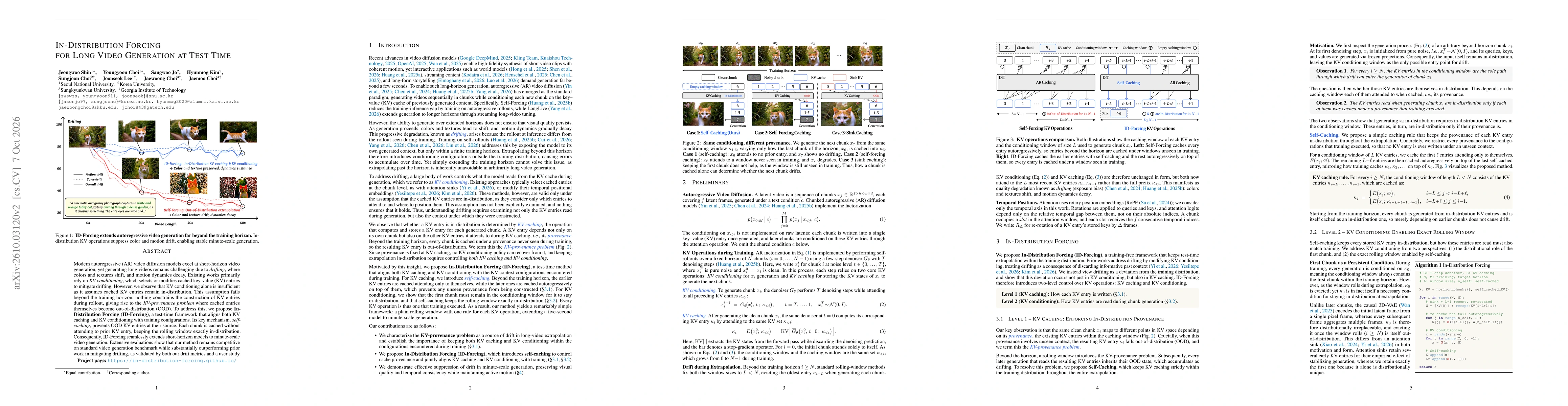 Thumbnail for In-Distribution Forcing for Long Video Generation at Test Time
