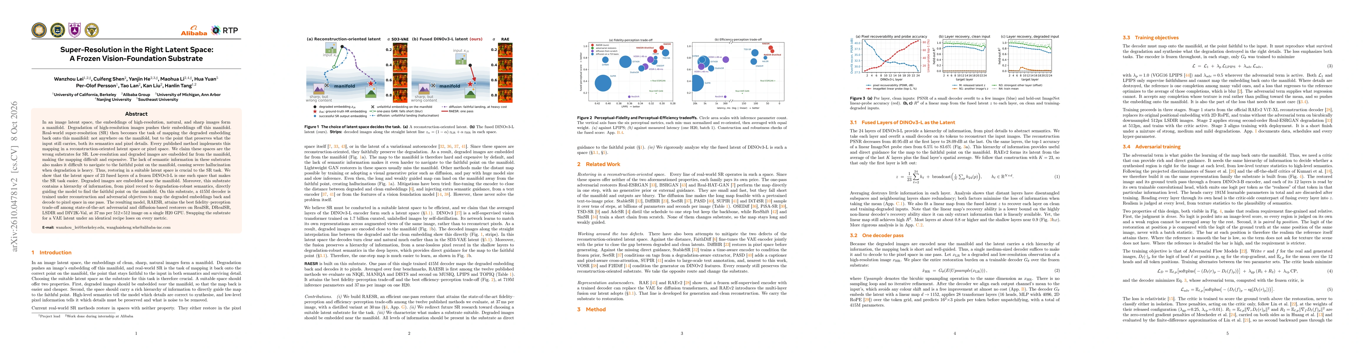Thumbnail for Super-Resolution in The Right Latent Space: A Frozen Vision-Foundation Substrate
