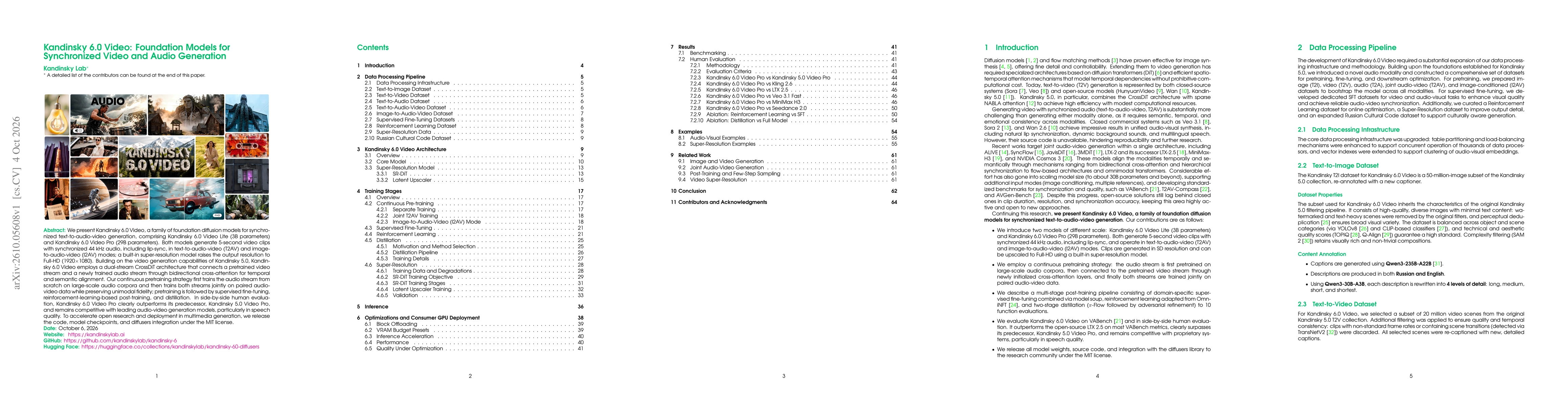 Thumbnail for Kandinsky 6.0 Video: Foundation Models for Synchronized Video and Audio Generation