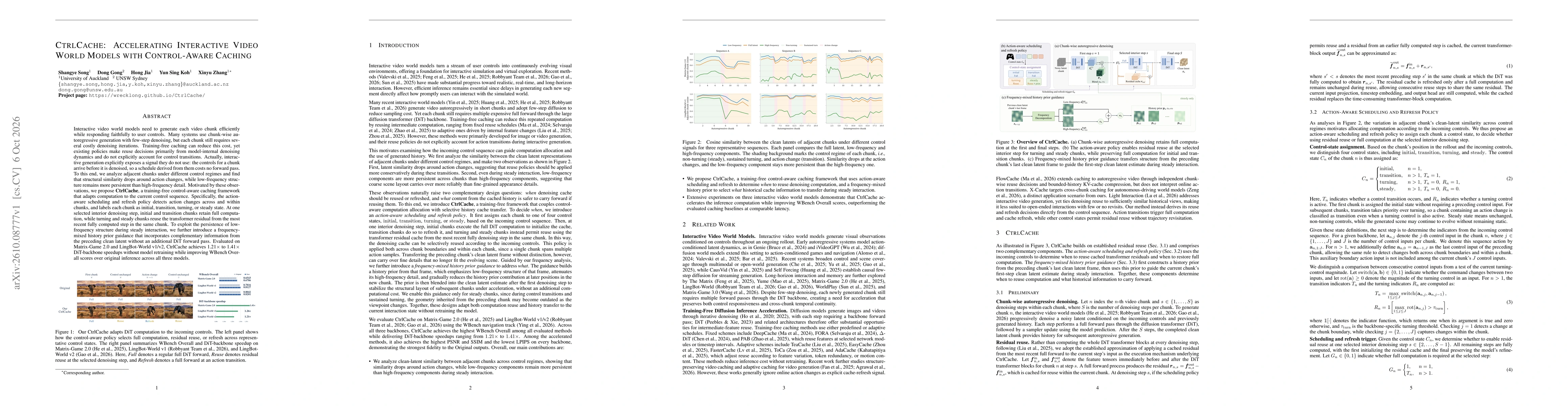 Thumbnail for CtrlCache: Accelerating Interactive Video World Models with Control-Aware Caching