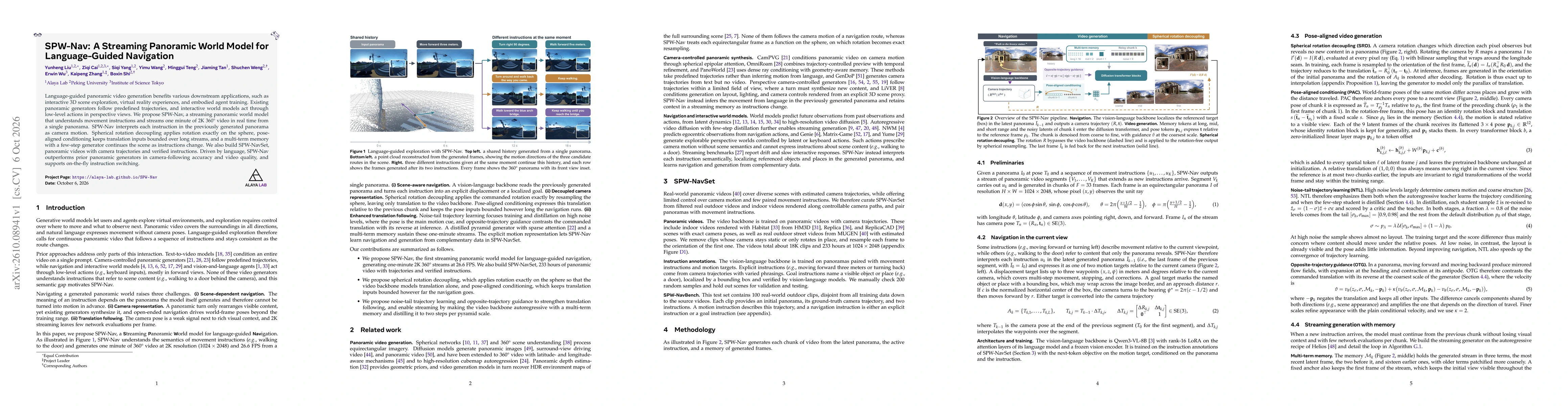 Thumbnail for SPW-Nav: A Streaming Panoramic World Model for Language-Guided Navigation