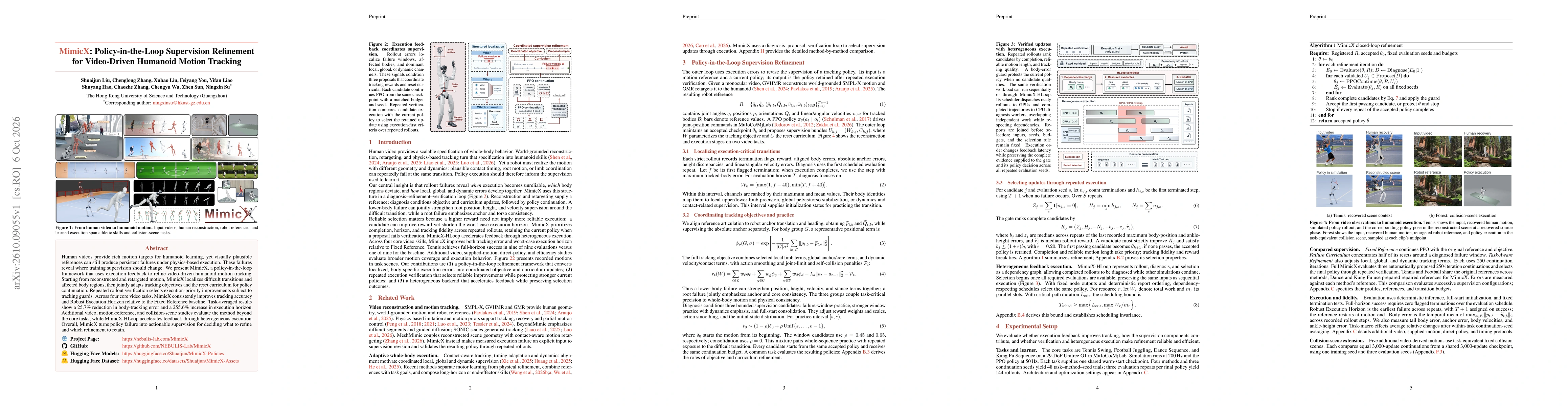Thumbnail for MimicX: Policy-in-the-Loop Supervision Refinement for Video-Driven Humanoid Motion Tracking
