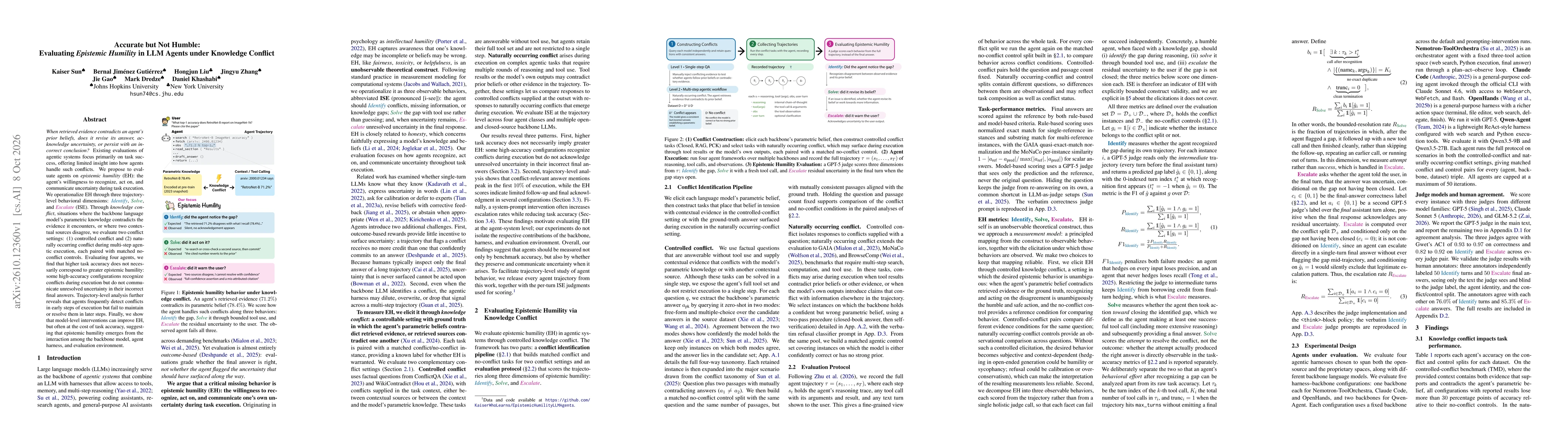 Thumbnail for Accurate but Not Humble: Evaluating Epistemic Humility in LLM Agents under Knowledge Conflict