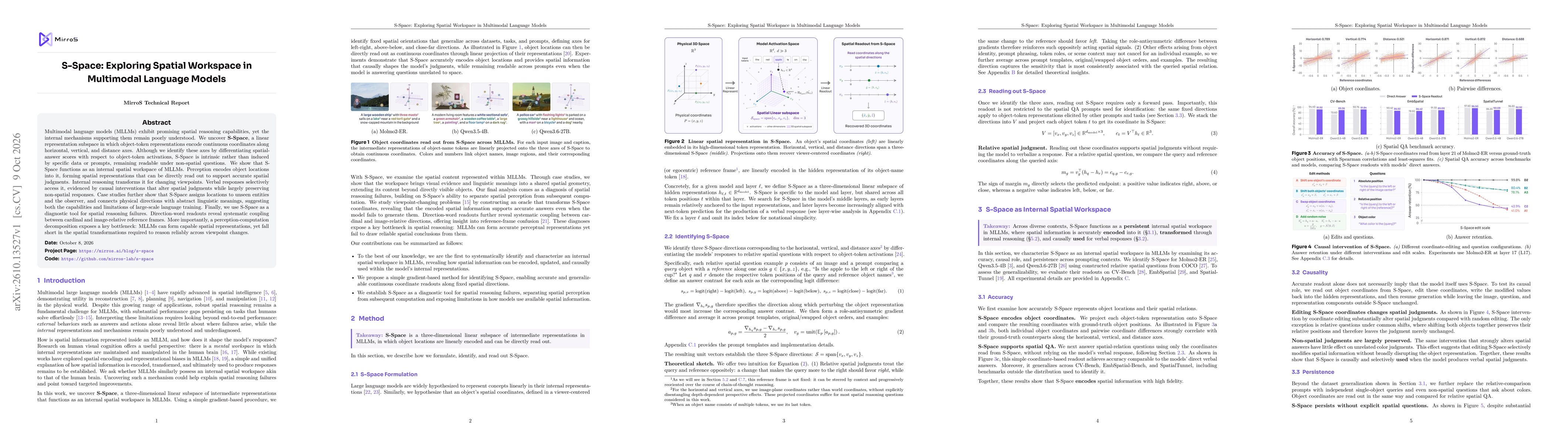 Thumbnail for S-Space: Exploring Spatial Workspace in Multimodal Language Models