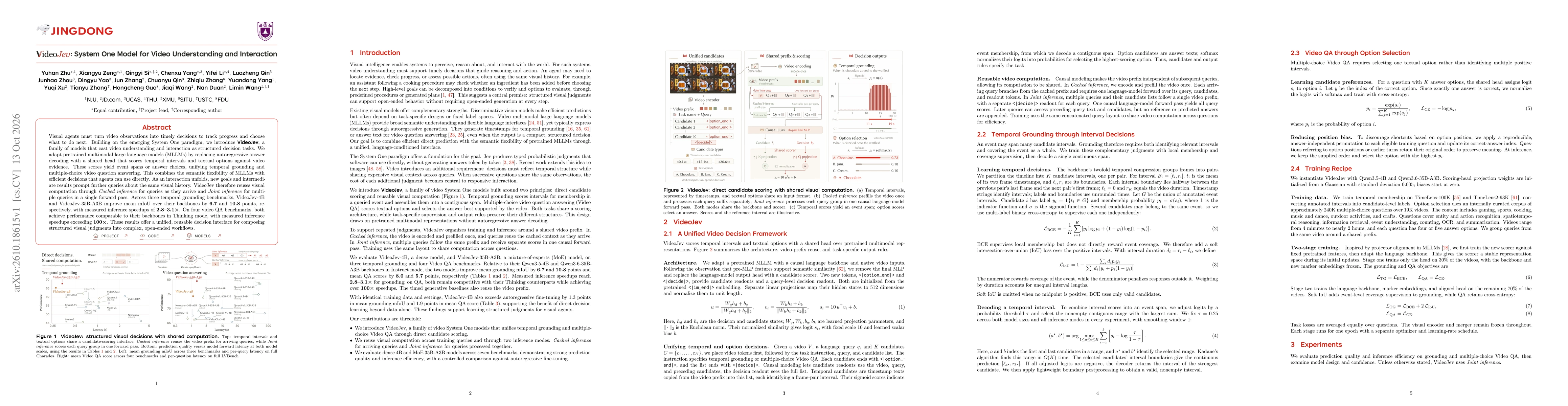 Thumbnail for VideoJev: System One Model for Video Understanding and Interaction