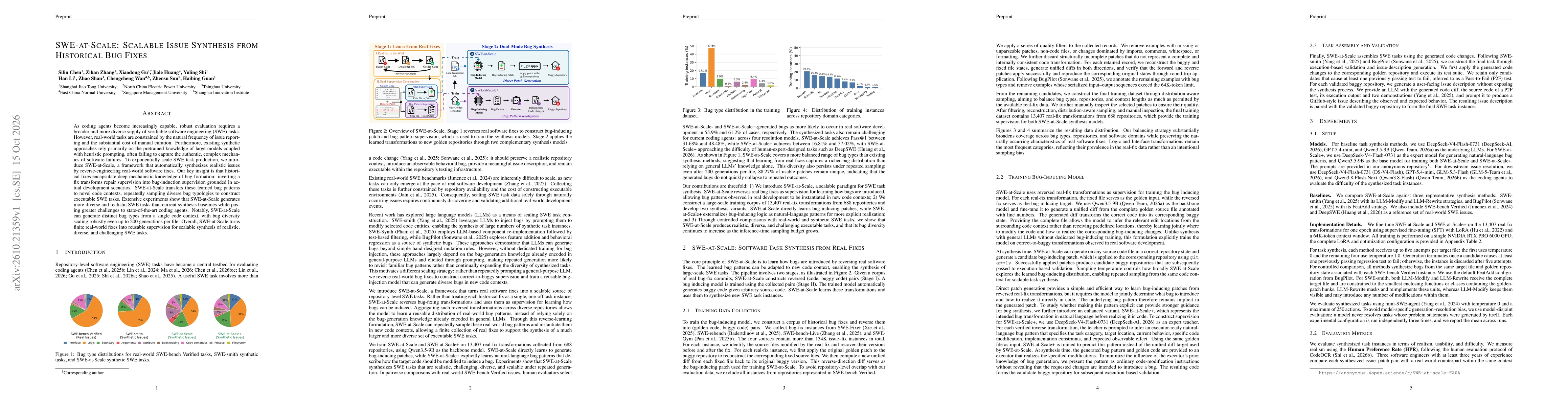 Thumbnail for SWE-at-Scale: Scalable Issue Synthesis from Historical Bug Fixes