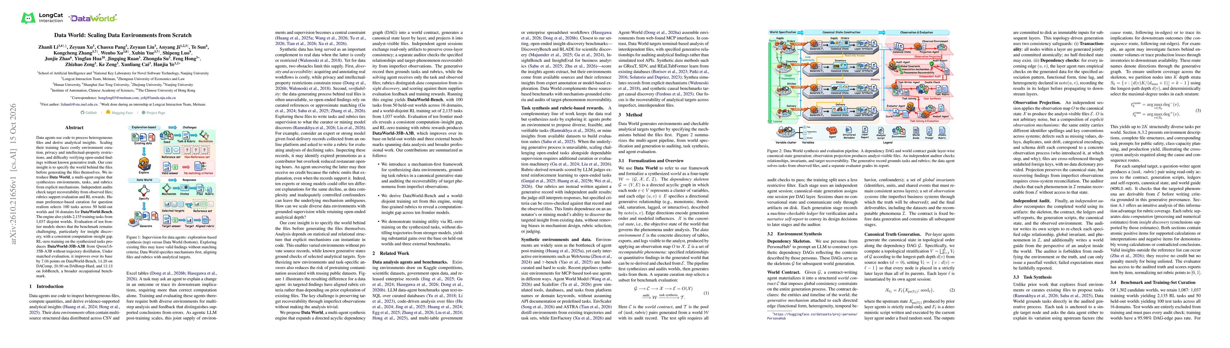 Thumbnail for Data World: Scaling Data Environments from Scratch