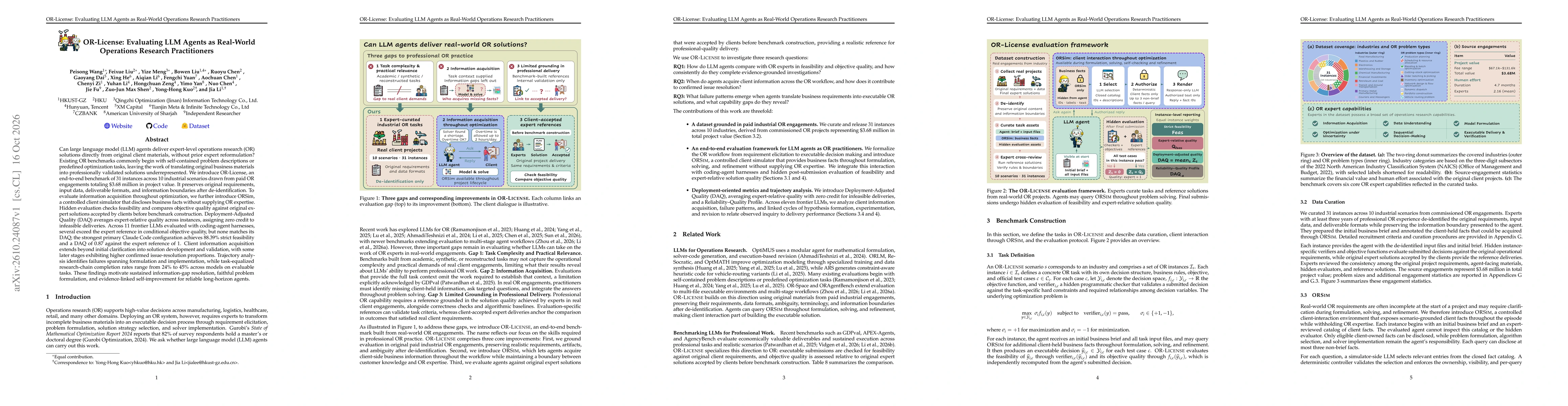 Thumbnail for OR-License: Evaluating LLM Agents as Real-World Operations Research Practitioners